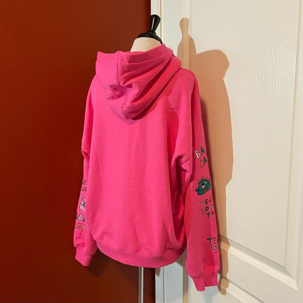 Teddy Fresh Unisex Pink Quarter Zip Pullover I Need A Hug Hoodie‎ Sweatshirt